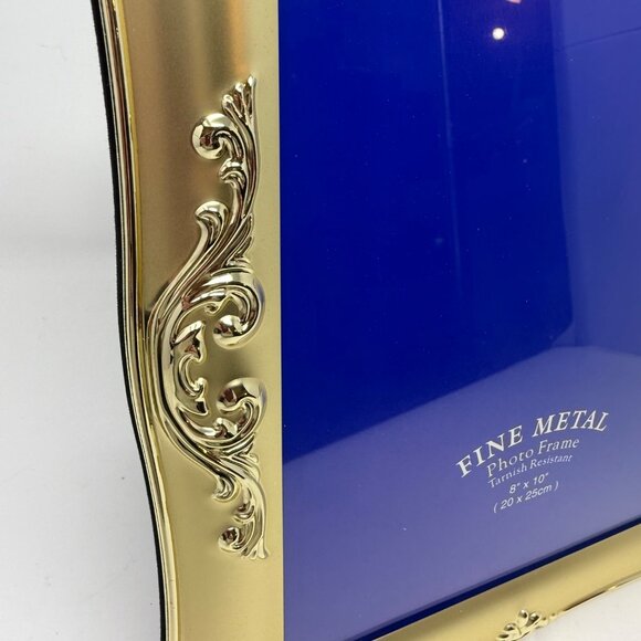 Vintage Brass Gold Photo Picture Frame Ornate 80s 90s Scrolls 8x10 As New Unused - Picture 3 of 5